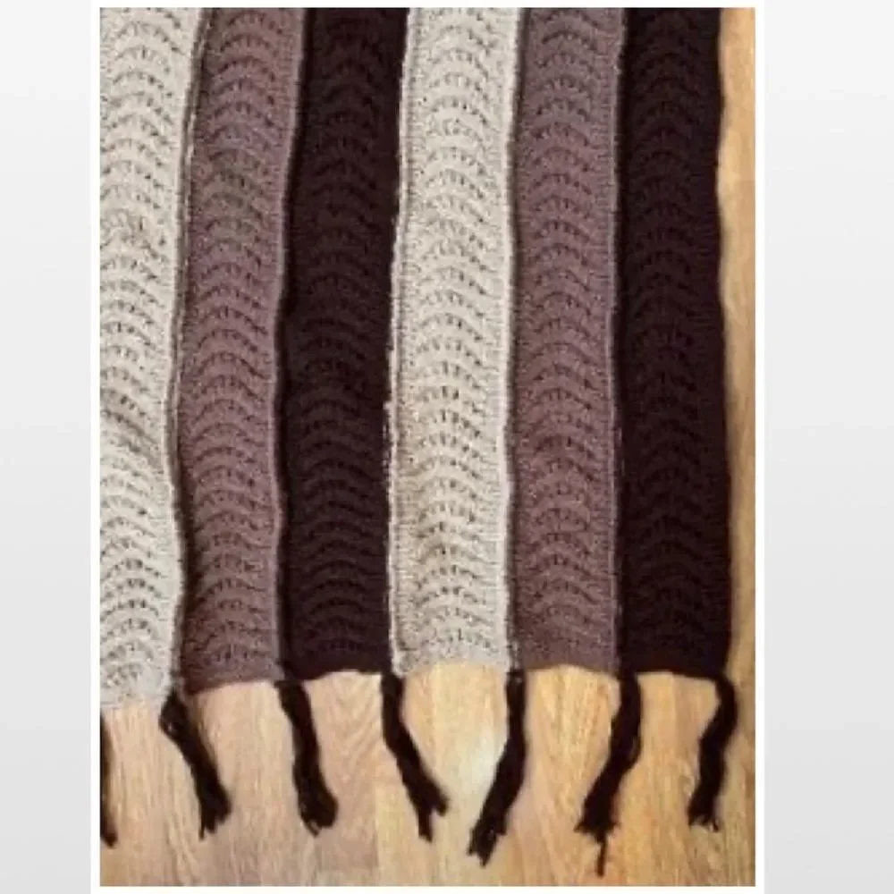 Vintage Hand Crochet Striped Home Blanket